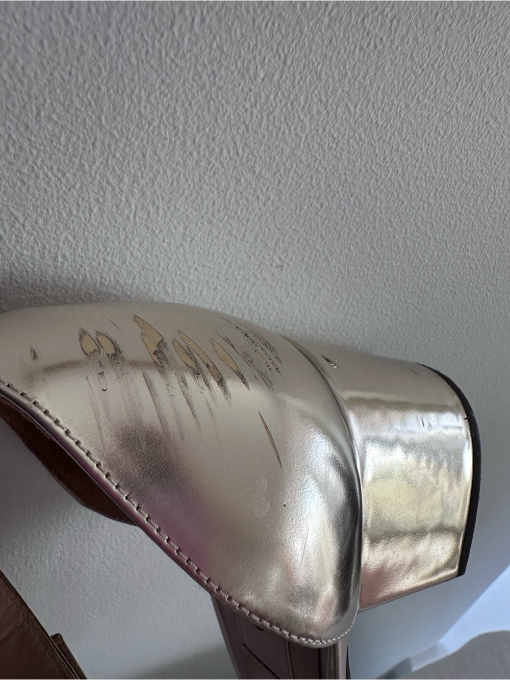Valentino Garavani Metallic Gold Studded Platform Sandals - Picture 5 of 6